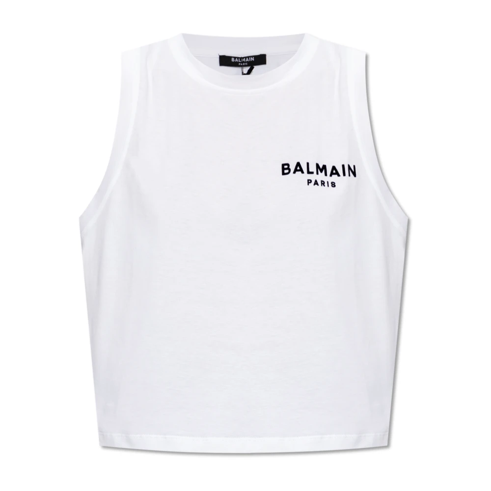 Balmain Bijgesneden oversized T-shirt White Dames