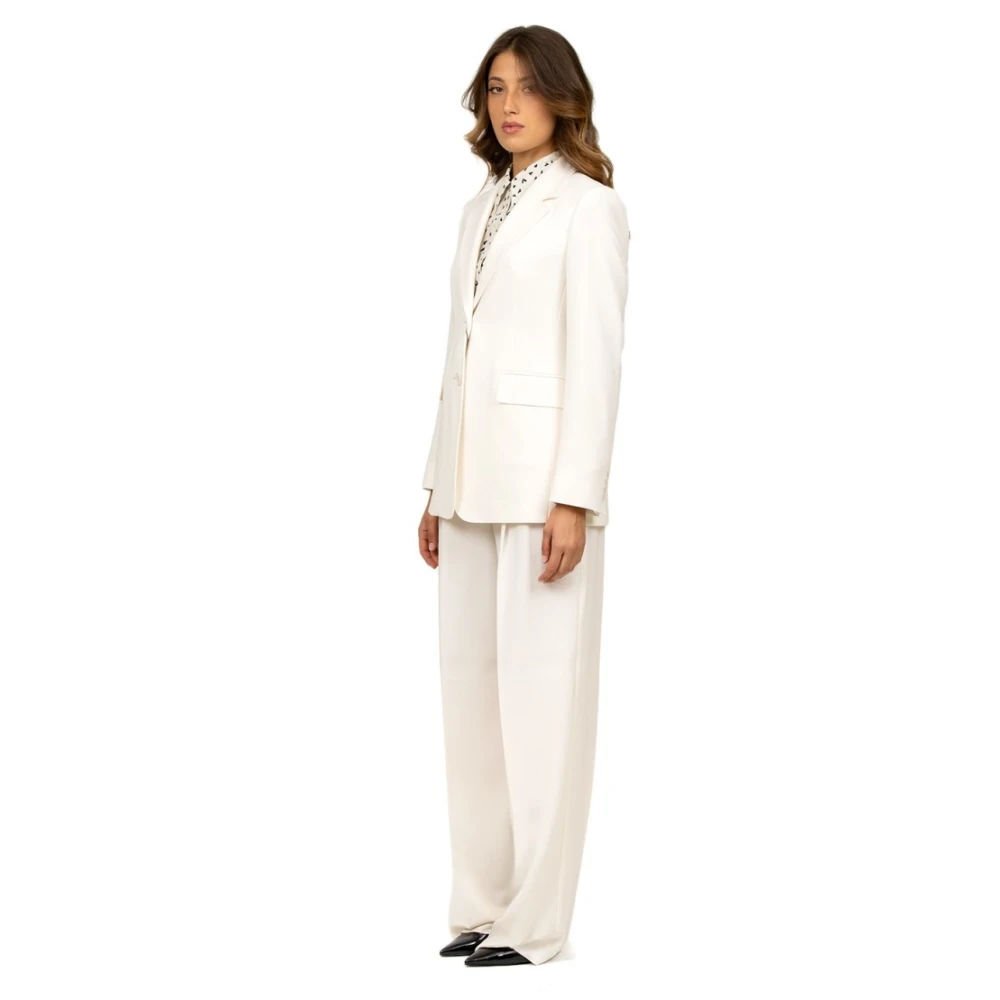 Max Mara Studio Boter Cady Single-Breasted Jas White Dames