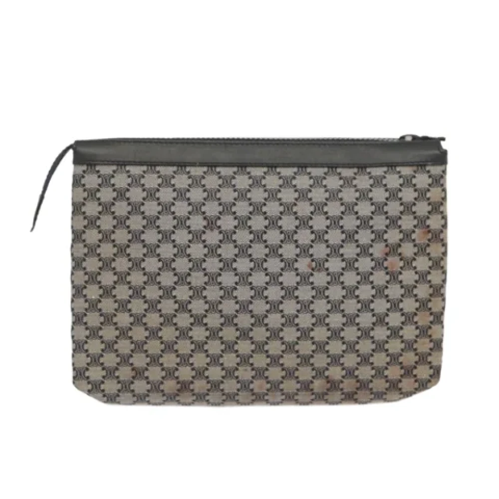 Celine Vintage Pre-owned Canvas clutches Blue Dames
