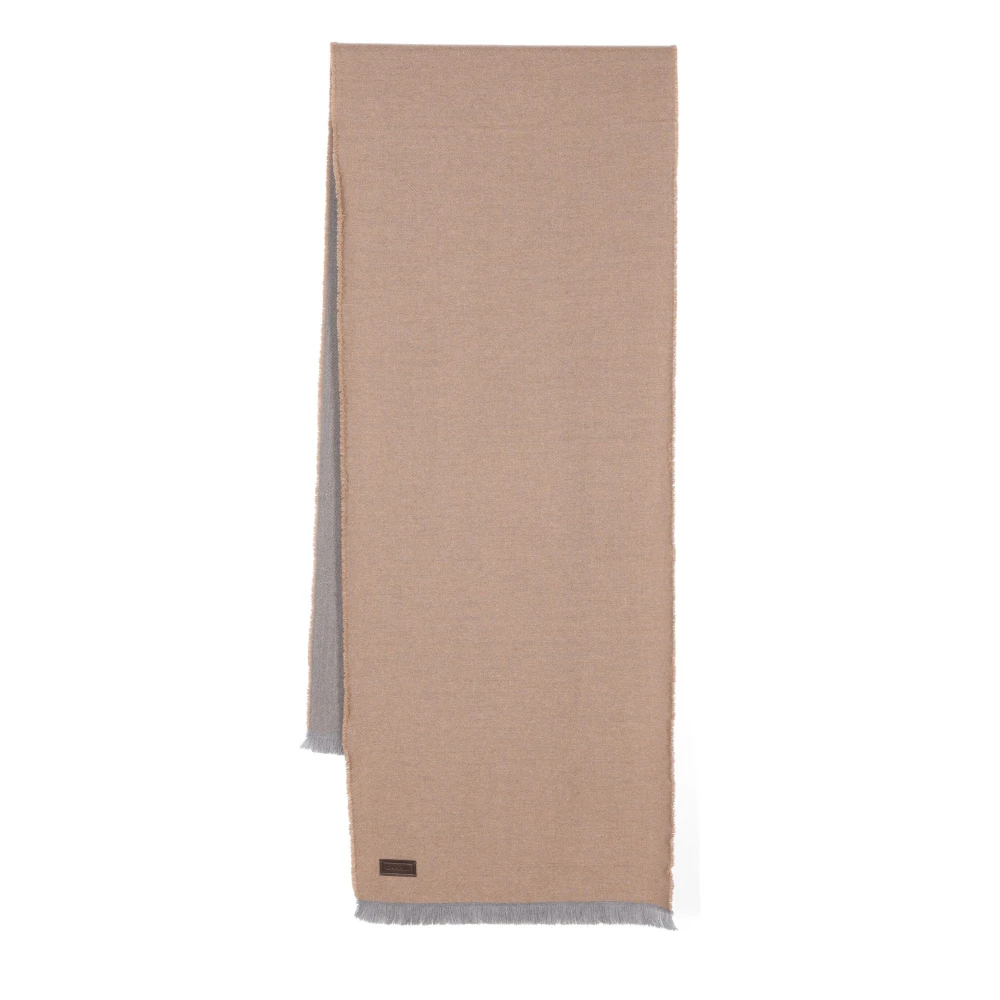 Canali Luxe Cashmere Sjaal Made in Italy Beige Heren