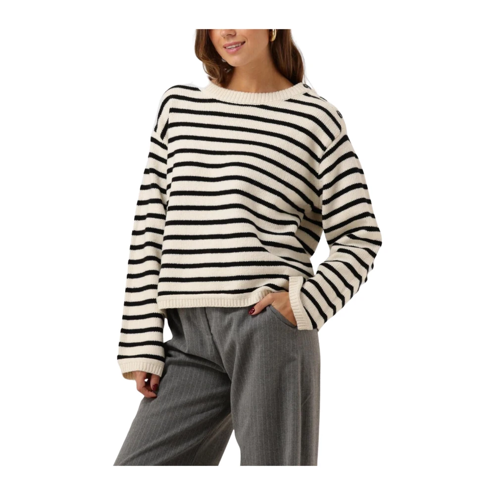 Suncoo Neutrale Wollen Trui Prisma White Dames
