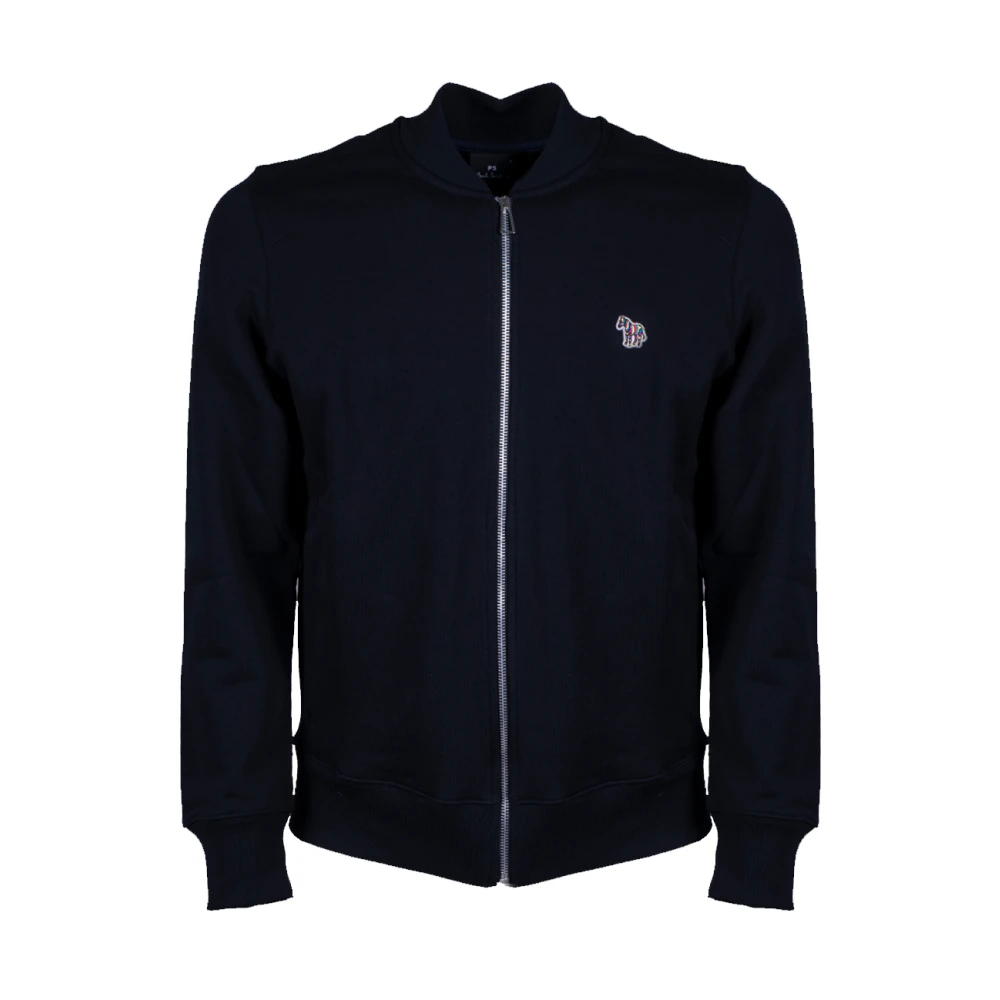 PS By Paul Smith Zwarte Zebra Logo Bomber Jas Blue Heren