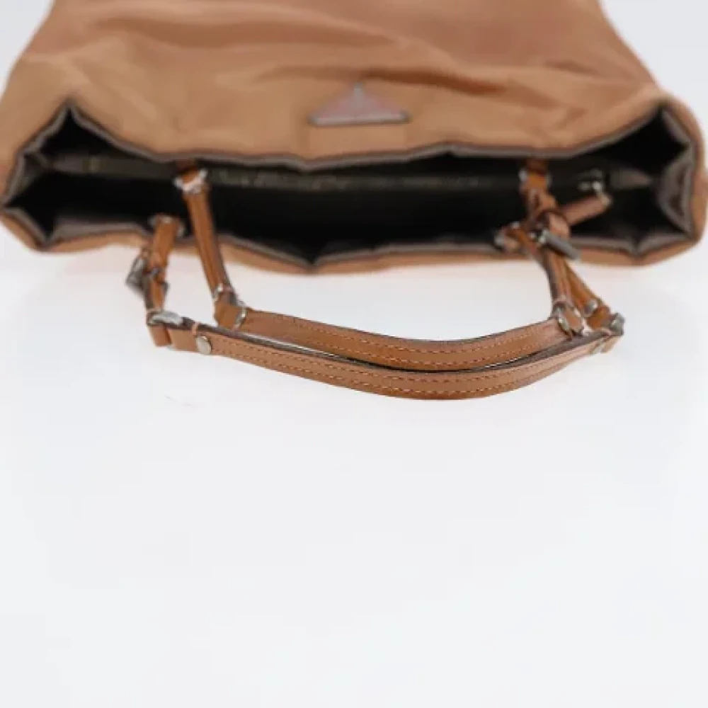 Prada Vintage Pre-owned Nylon prada-bags Beige Dames