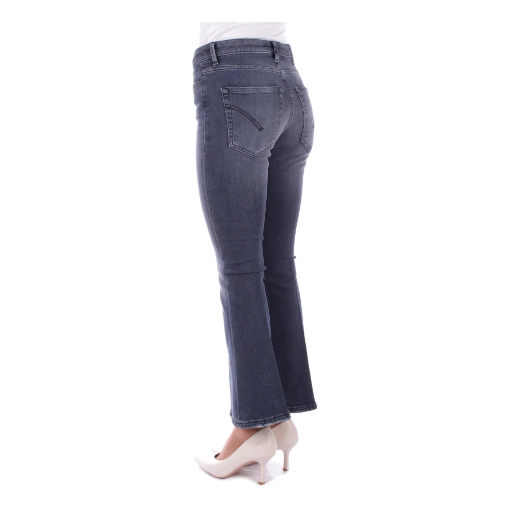 Dondup Blauwe Broek met Logo Rits Sluiting Blue Dames