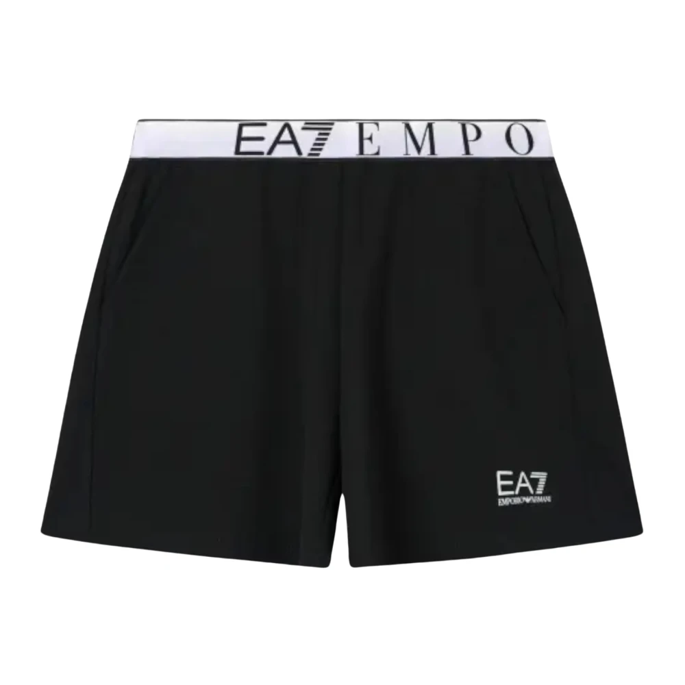 Emporio Armani Ea7 Women's Black Training Shorts, L, Sweat Shorts