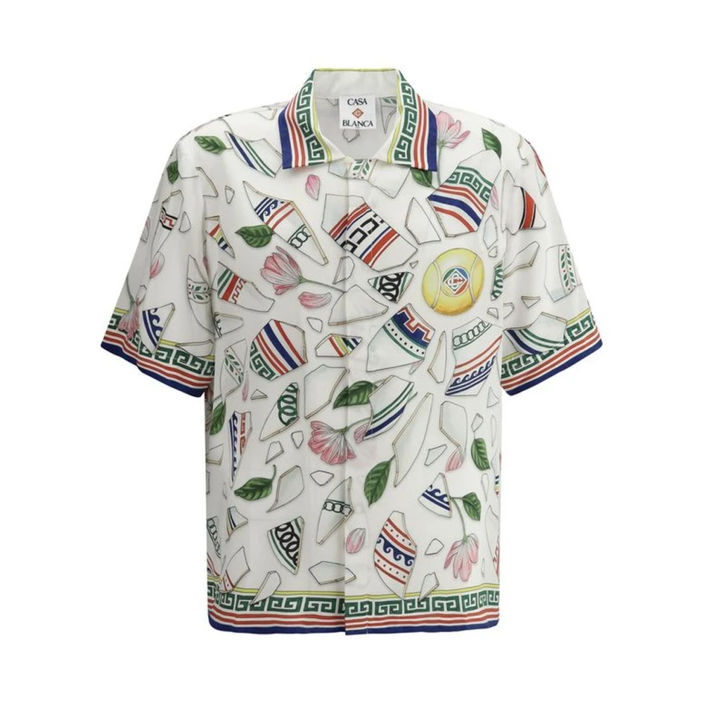 Casablanca Zijden Cubaanse kraag shirt met gedurfd print Multicolor Heren
