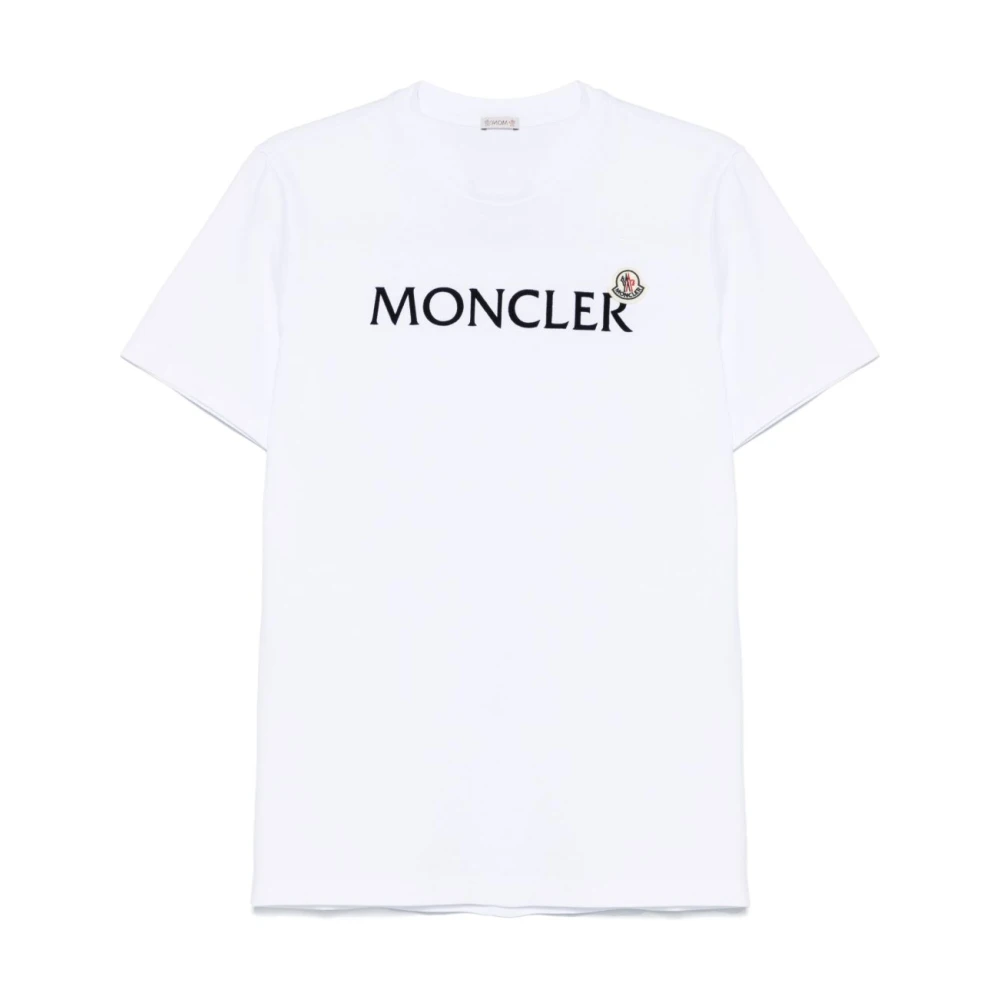 Moncler Witte Crew Neck T-shirts en Polos White Heren