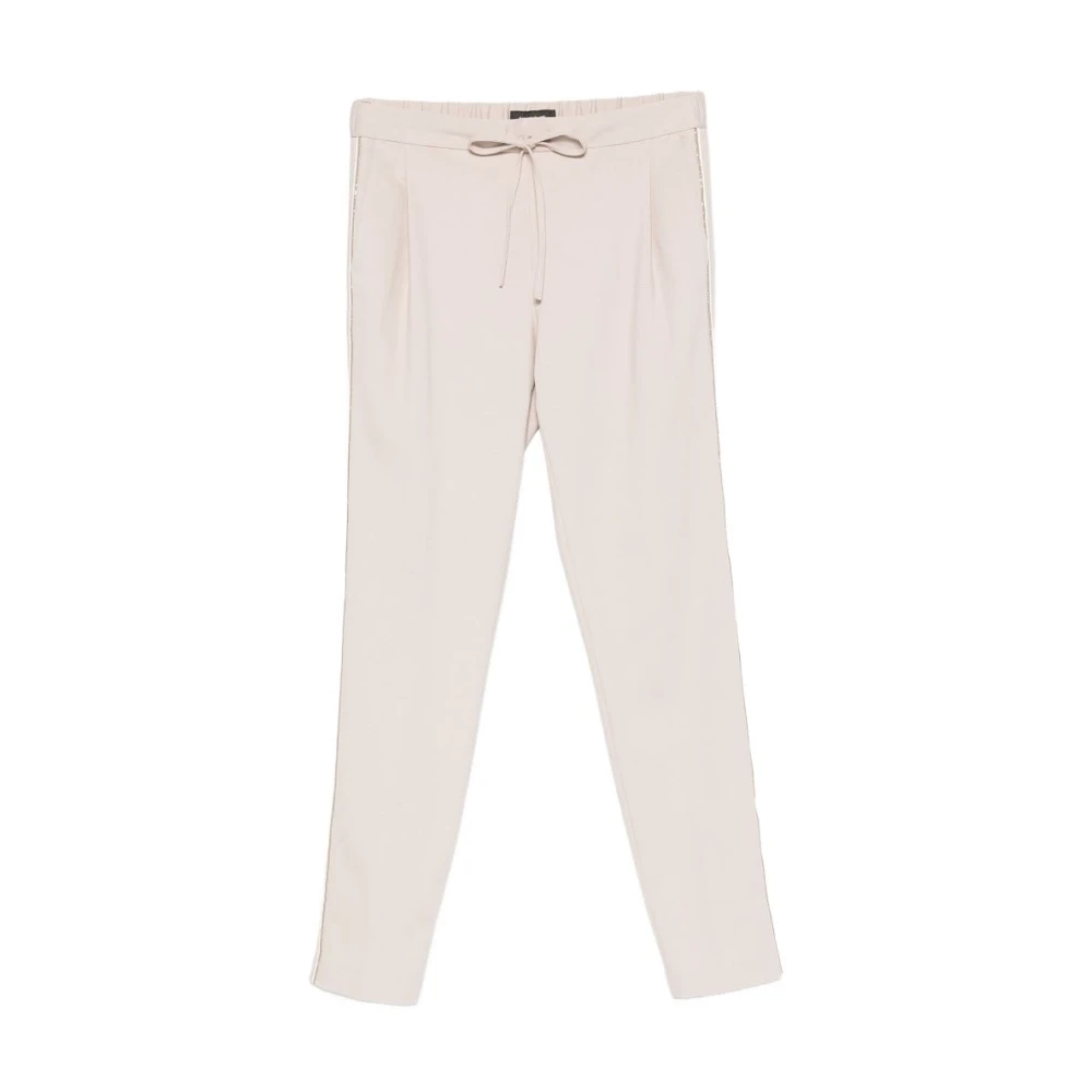 Fabiana Filippi Beige Sweatpants, Female, Xs, Side-Stripe Drawstring Trousers