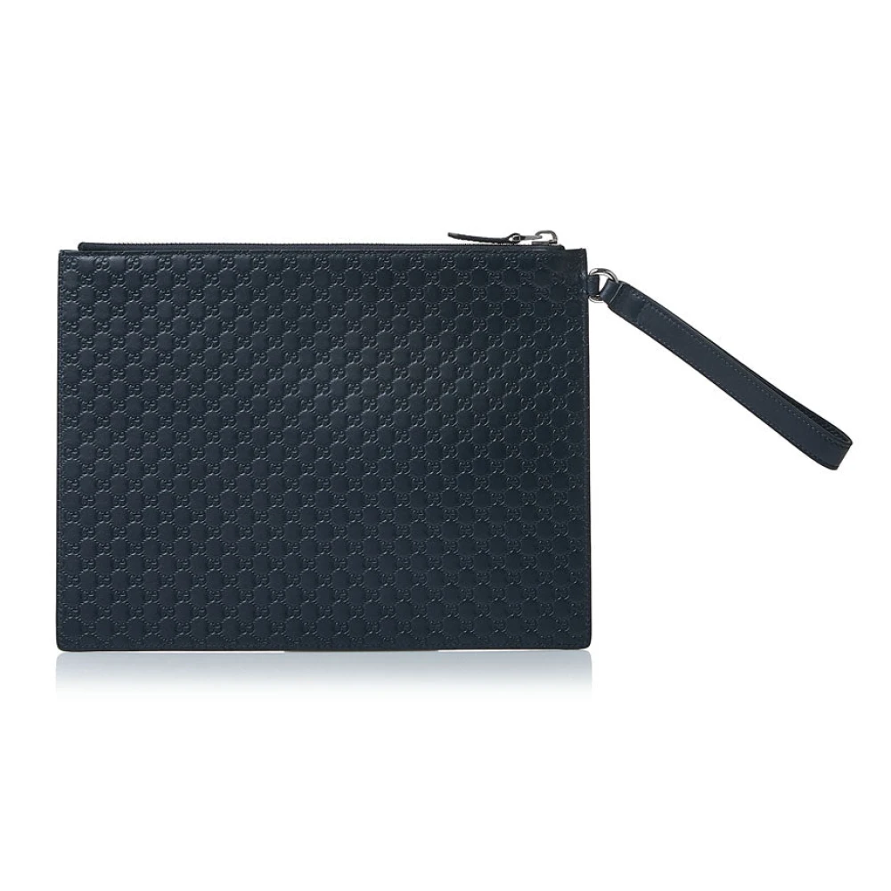 Gucci Microsima Strap Clutch Bag Blue Heren