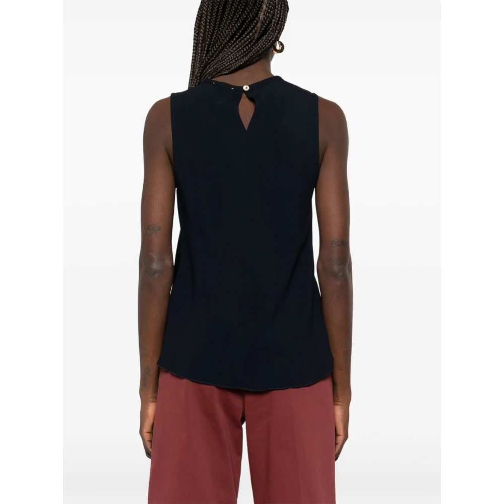 Forte Blauwe Mouwloze Top Met Ronde Hals Blue Dames