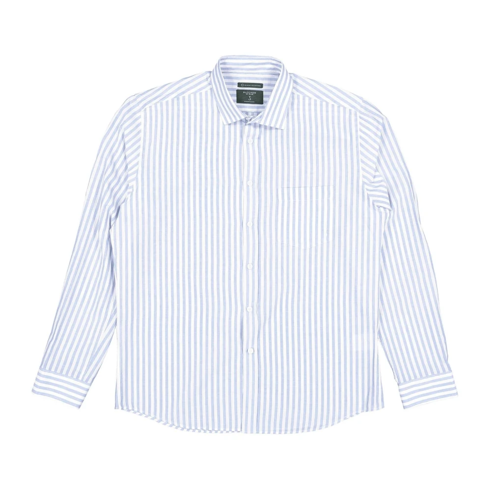 Butcher of Blue Gestreept overhemd lange mouw lichtblauw Multicolor Heren