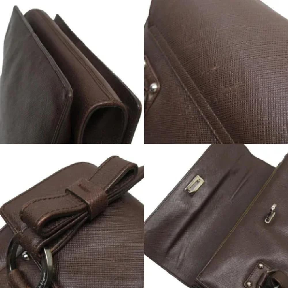 Salvatore Ferragamo Pre-owned Leather handbags Brown Dames