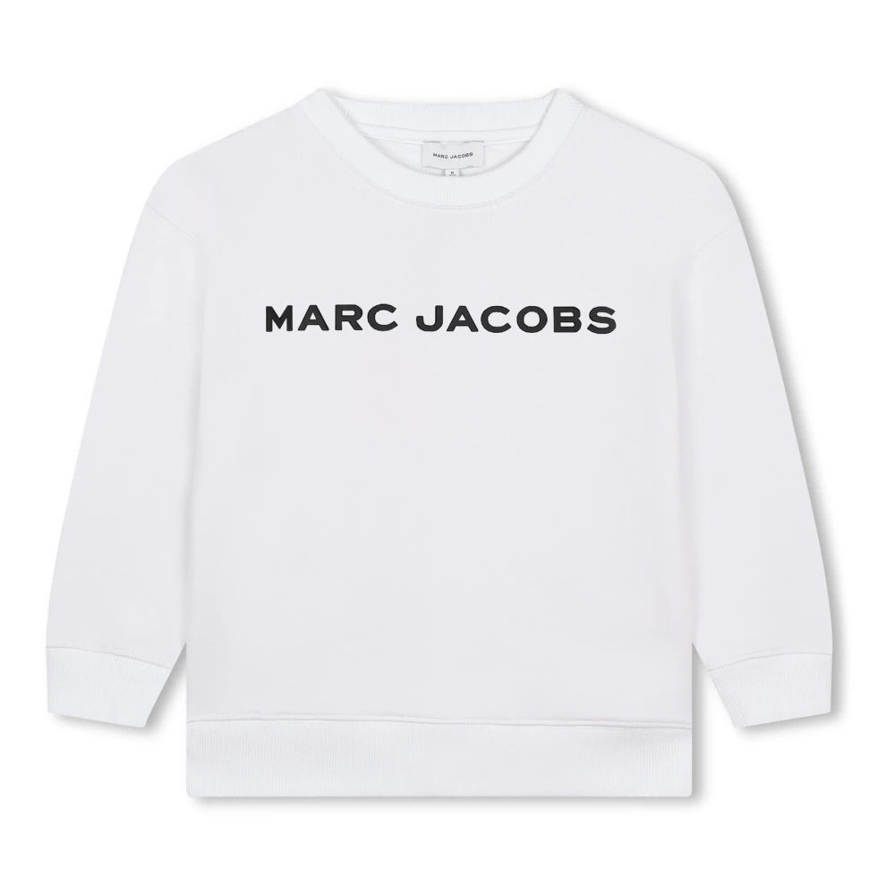 Marc Jacobs White Kids Sweatshirts, Male, 10 Y, Logo Crew Neck Jumper