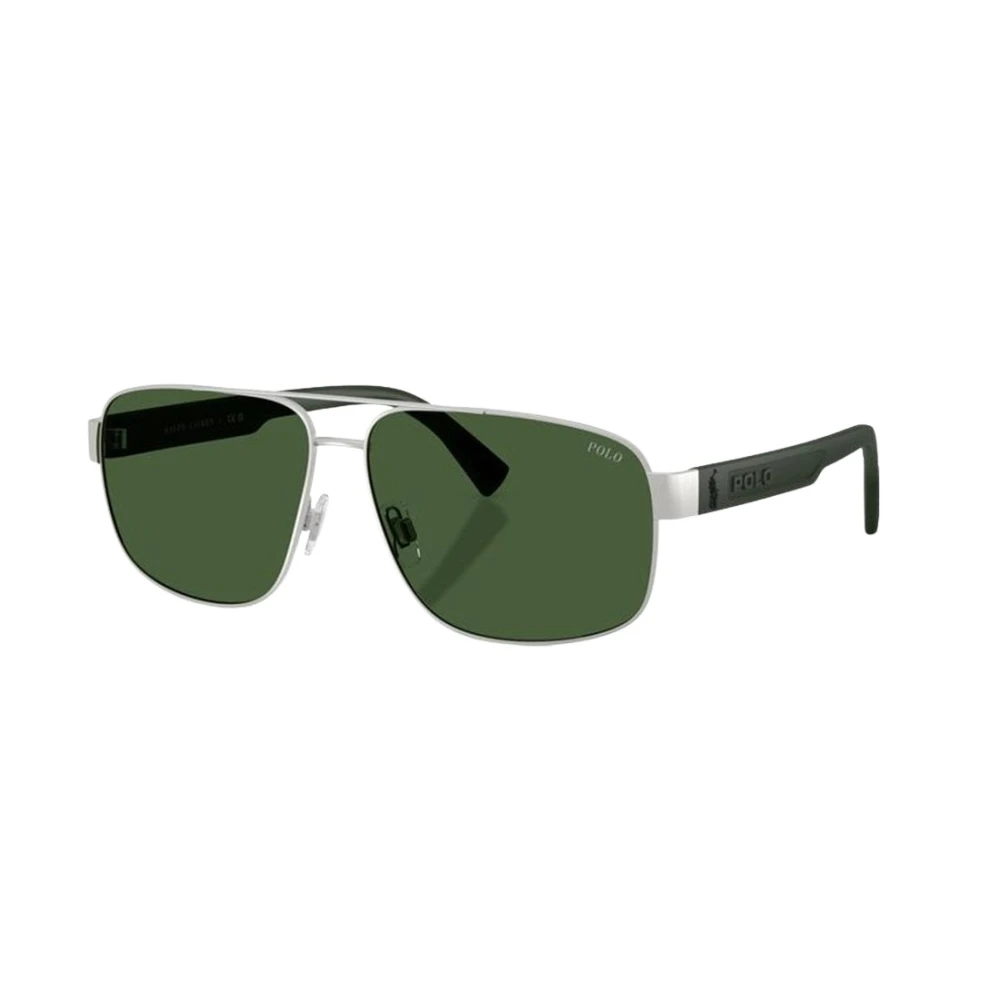 Polo Ralph Lauren Green Man Ph3165 931671 Sunglasses Metal Silver Pilot Normal - Image 3