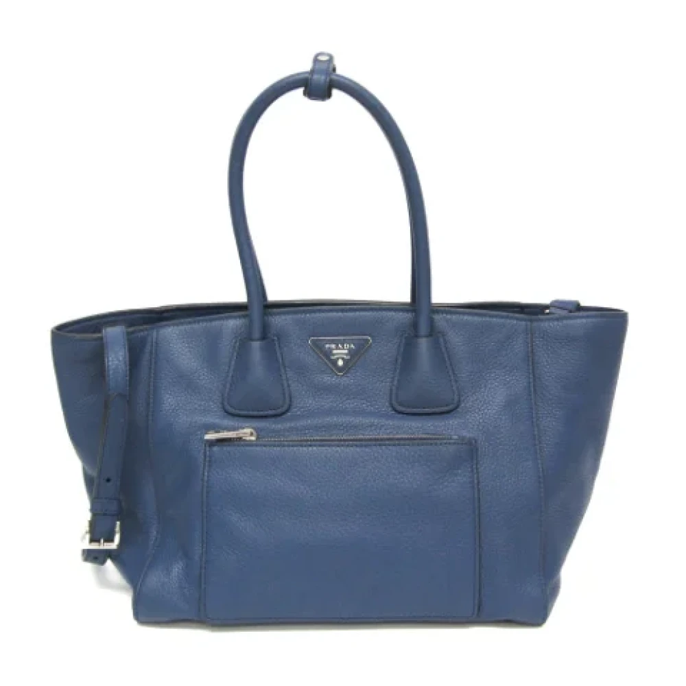 Prada Vintage Pre-owned Leather prada-bags Blue Dames