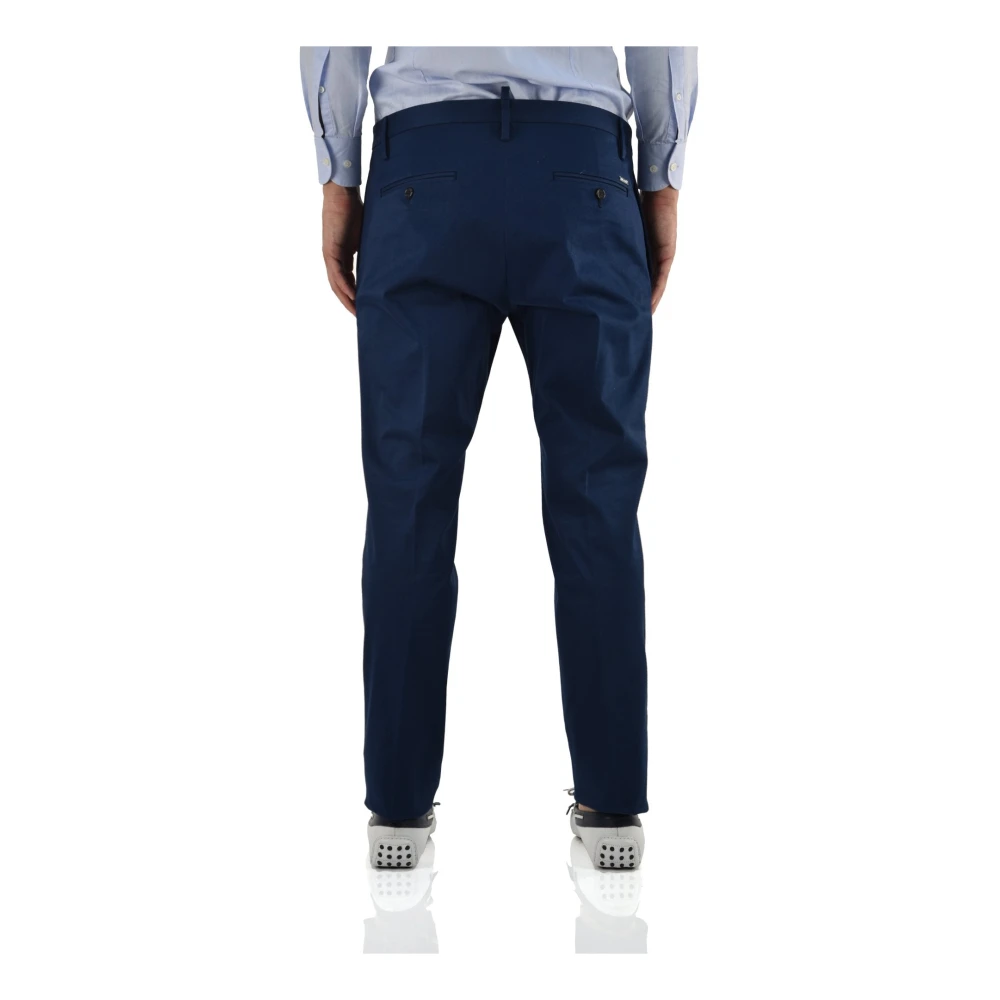 Dsquared2 Blauwe Katoenmix Chino`s voor Heren Blue Heren