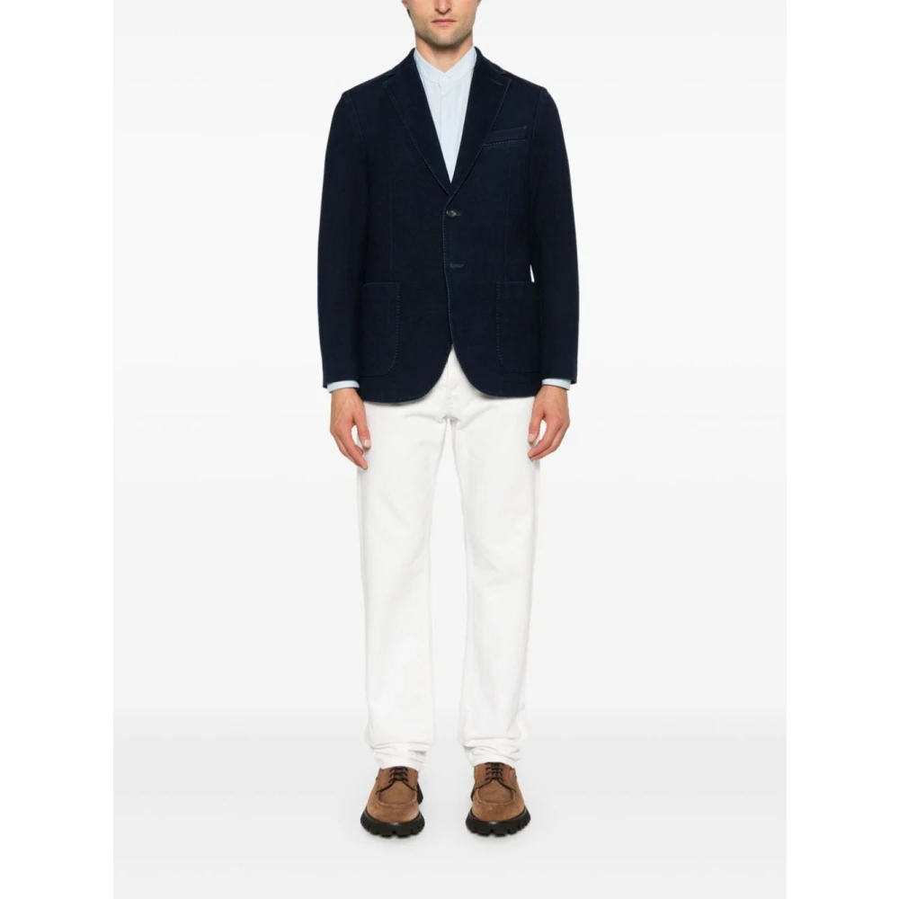 Circolo 1901 Blauwe Katoenen Blazer Heren Buitenkleding Blue Heren