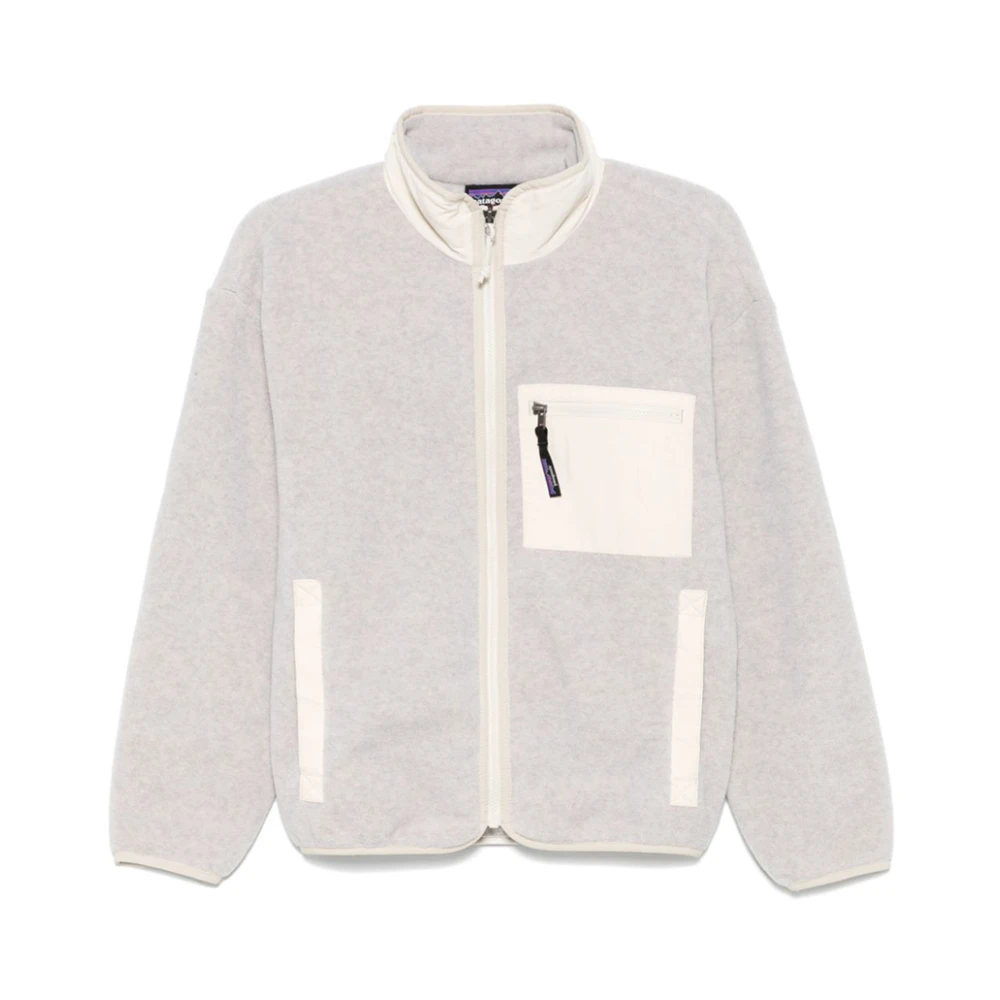 Patagonia Fleece wol-effect jas met hoge kraag Gray Dames