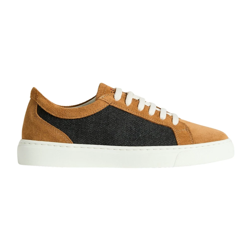 Kiton Cotton Sneakers Dames Schoenen Bruin