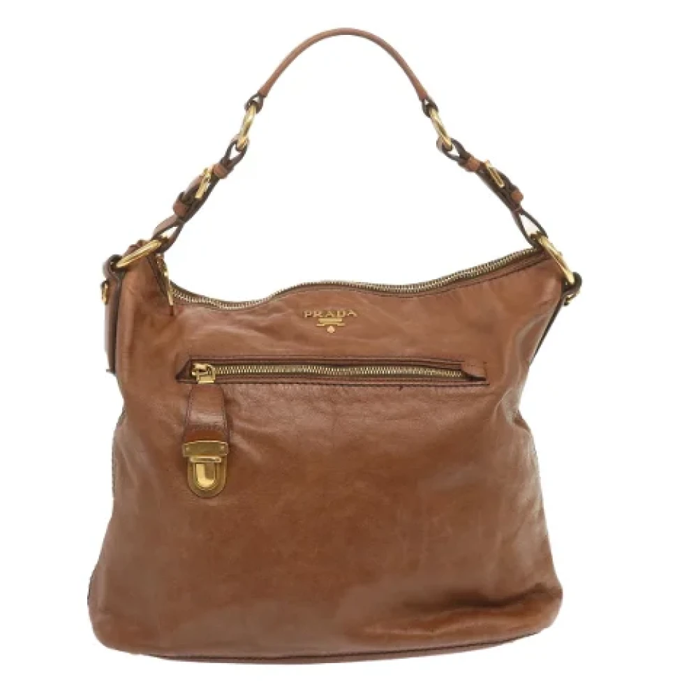 Prada Vintage Pre-owned Leather shoulder-bags Brown Dames