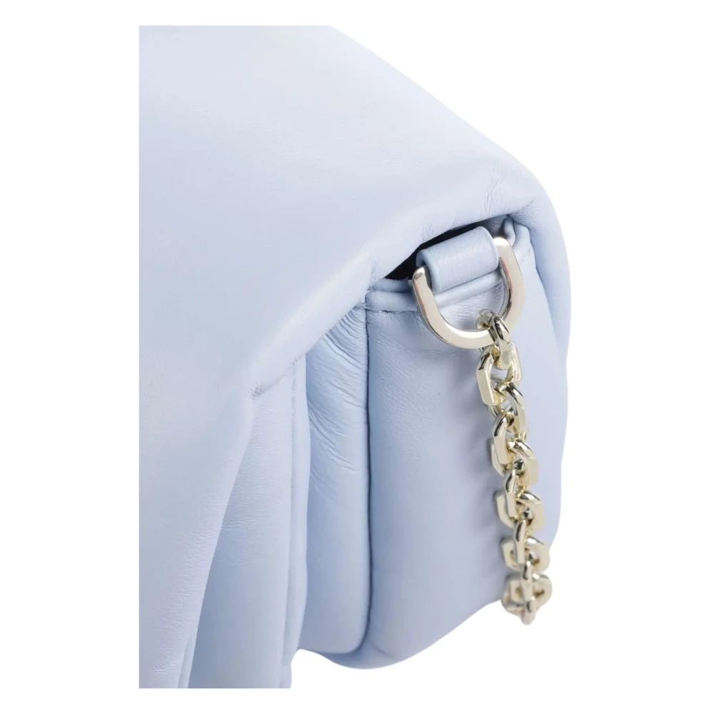 PATRIZIA PEPE Heldere Blauwe Schoudertas met Gouden Afwerking Blue Dames