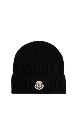 Svart Bomullsbeanie med Logopatch
