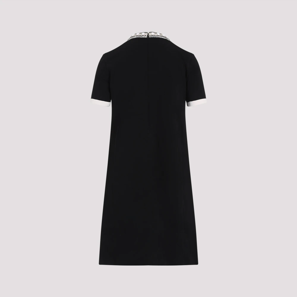Valentino Elegante Zwart en Ivoor Jurk Black Dames