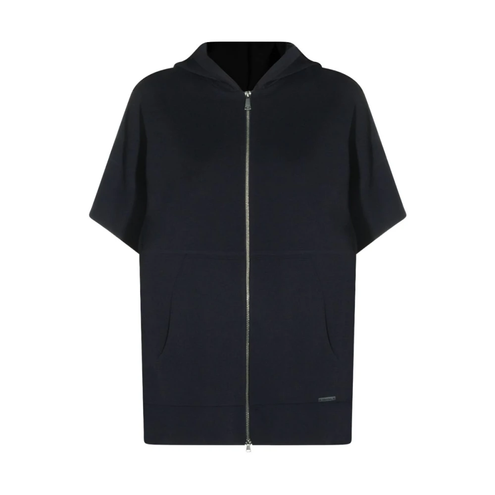 Max Mara Felpa Con Cappuccio - Female - Zip-Throughs - Blue - S - Sweatshirts & Hoodies