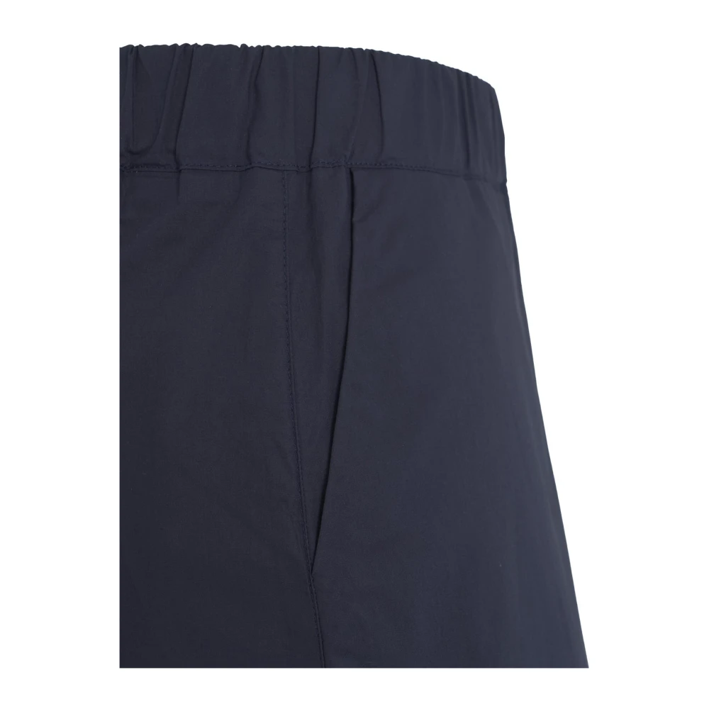 Roberto Collina Blauwe Wijde Broek Elastische Taille Zakken Blue Dames