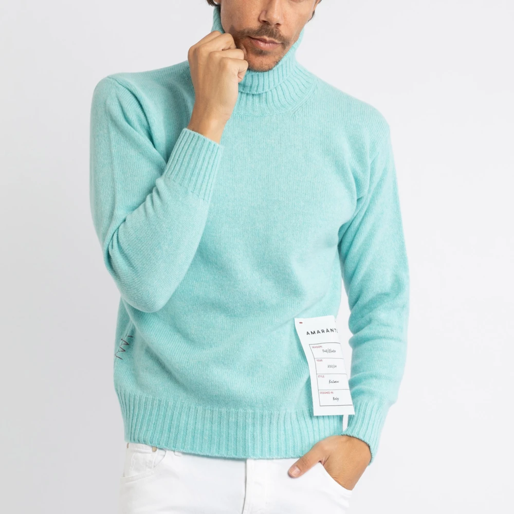 Amaránto Lichtblauwe Turtleneck Sweater Blue Heren