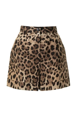 Leopardmönstrade skräddarsydda shorts
