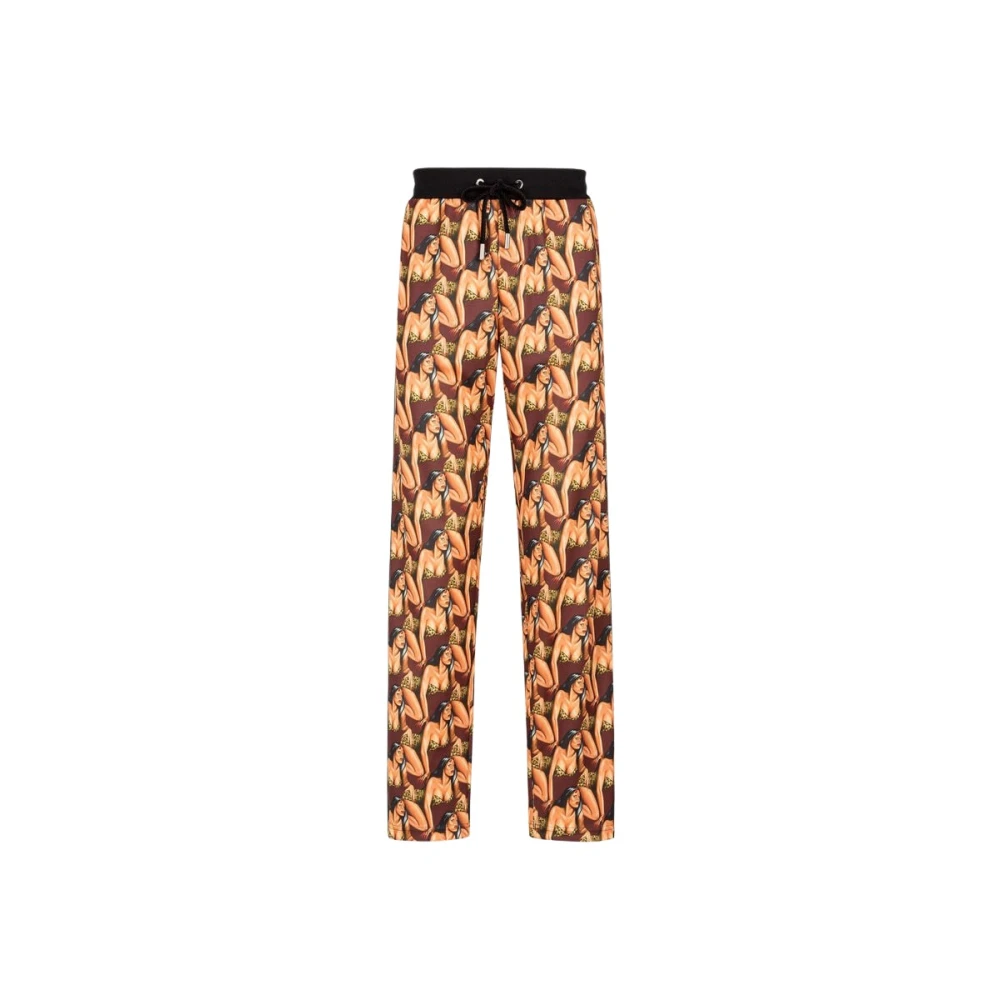 Roberto Cavalli Graphic-Print Track Trousers - Male - Straight Trousers - Multicolor - L - Trousers