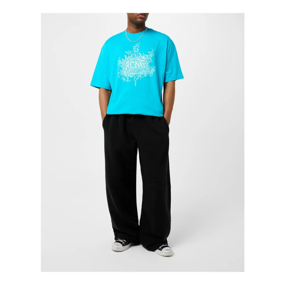 Acne Studios Devil Logo T-Shirt Fluo Blue Heren
