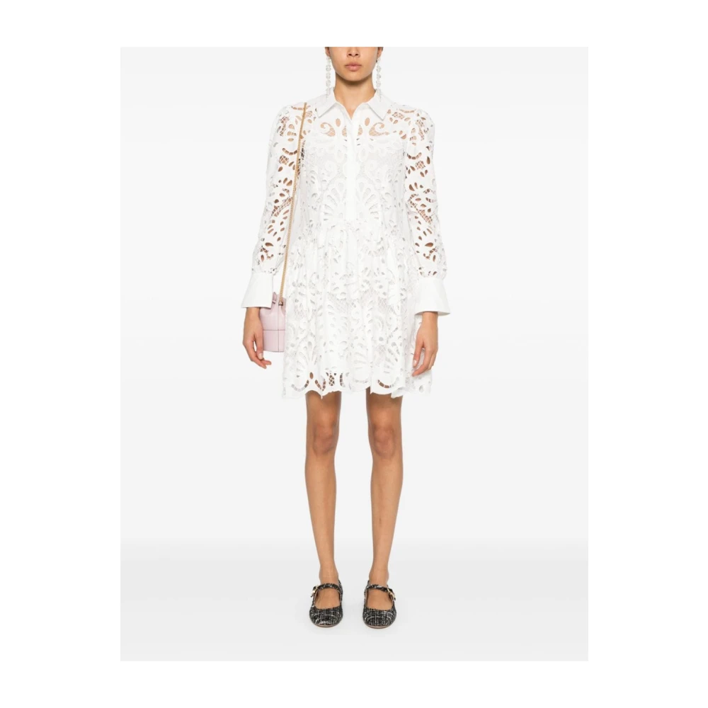 Self Portrait Korte Witte Kantjurk White Dames