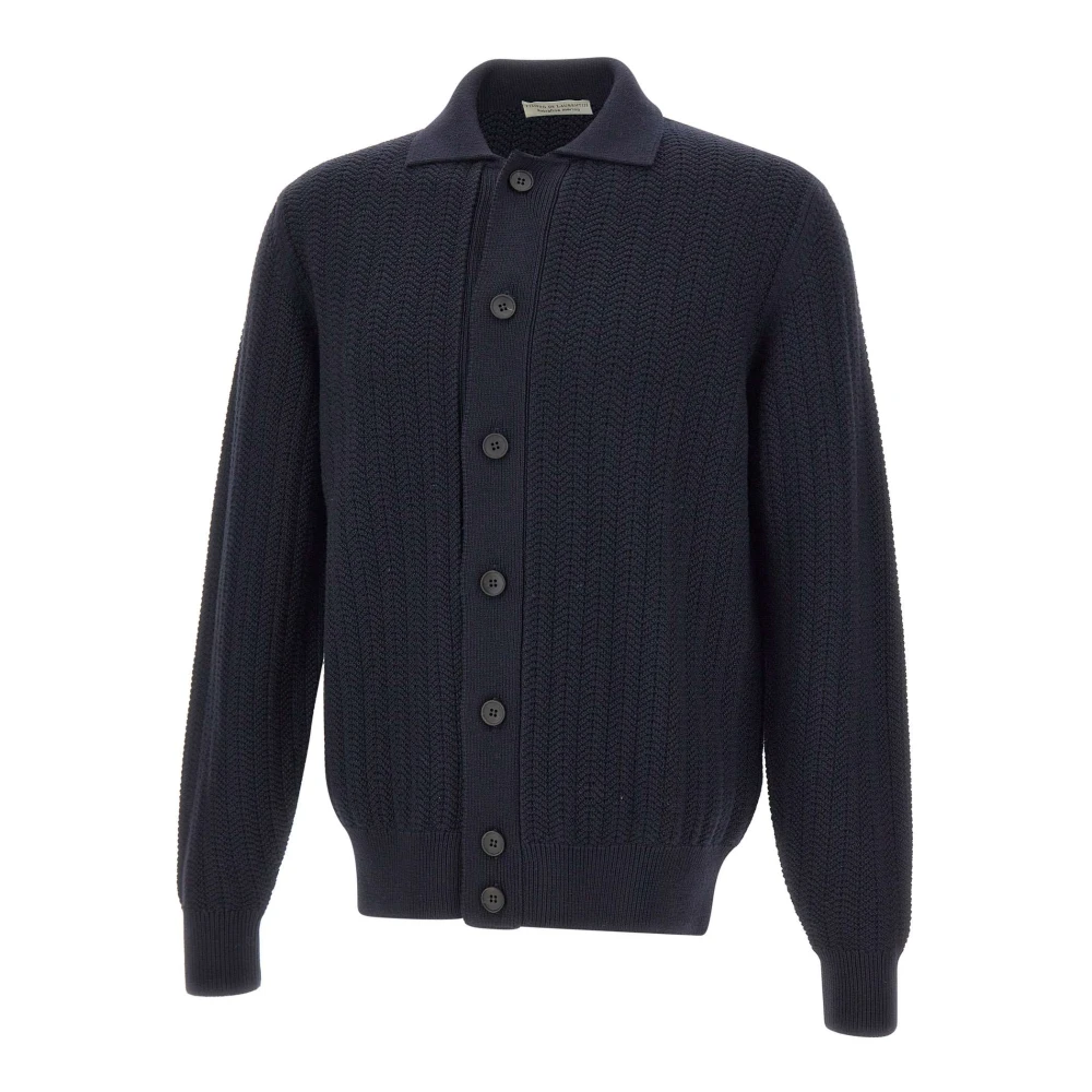 Filippo De Laurentiis Men's Blue Extra-Fine Merino Wool Sweater