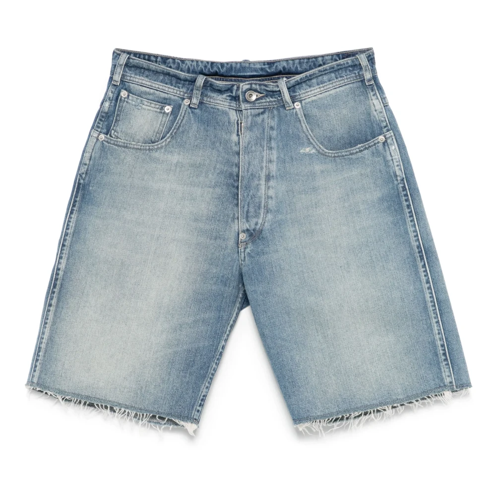 Maison Margiela Blauwe Katoenen Shorts Rechte Pijp Blue Heren