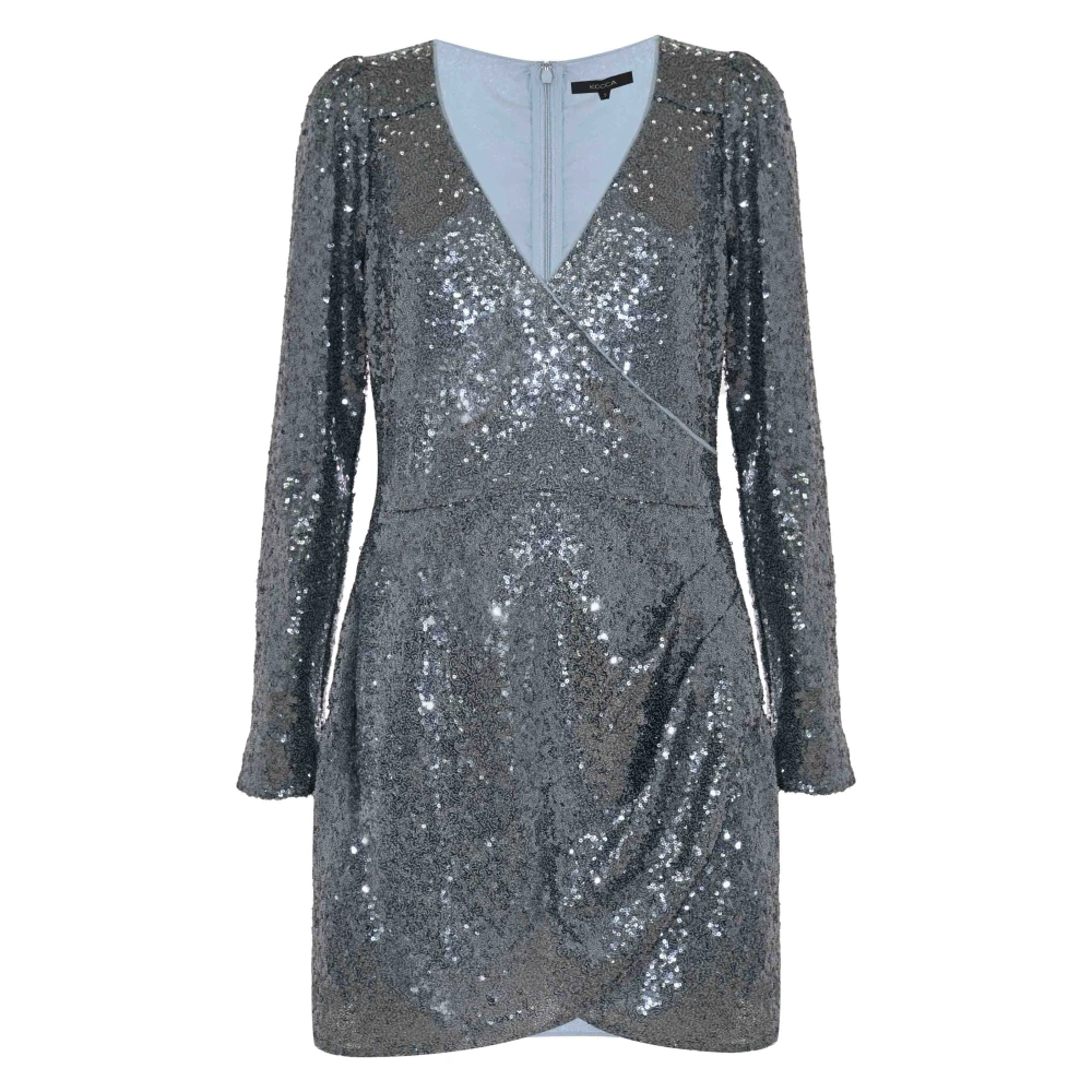 Kocca Pailletten mini-jurk met gedrapeerde details Gray Dames