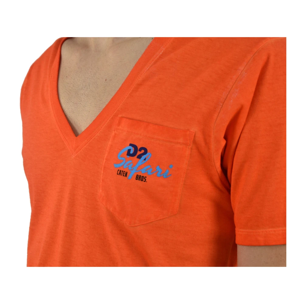 Dsquared2 Oranje Heren Grafisch Print T-Shirt Mod.S71GD0123S21600186 Orange Heren