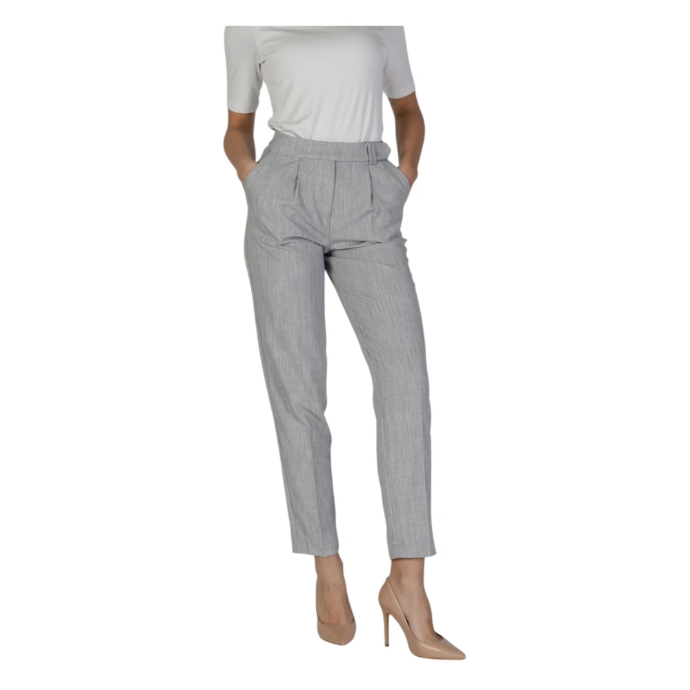Vila Slim Fit Sigaret Broek Lente Zomer Collectie Gray Dames