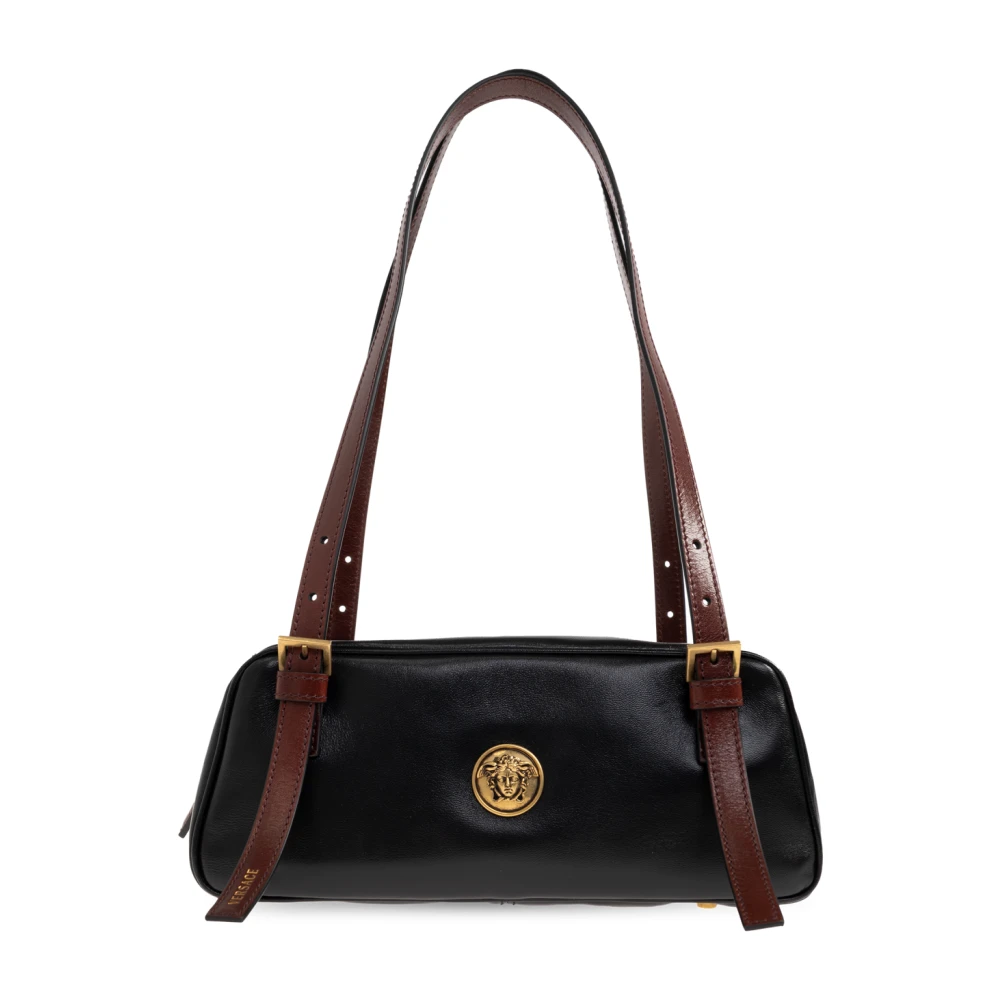 Versace Black Shoulder Bags, Female, One Size, Small Medusa Head Shoulder Bag