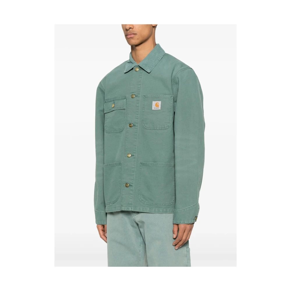 Carhartt WIP Lichtgroene knoopsluiting buitenkleding jas Green Heren
