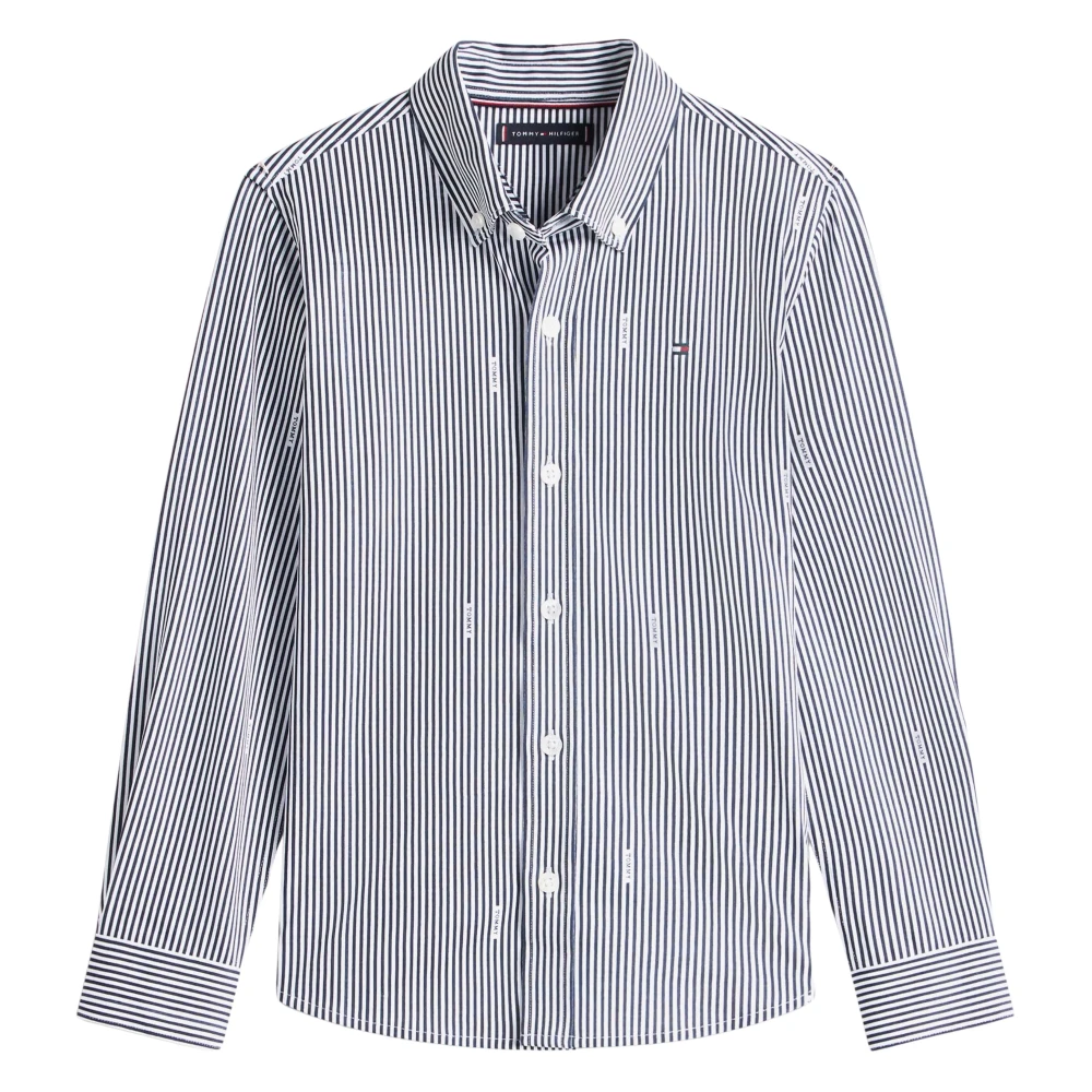 Tommy Hilfiger Boys Blue Kids Shirts, 4 Y, Aop Jersey Shirt