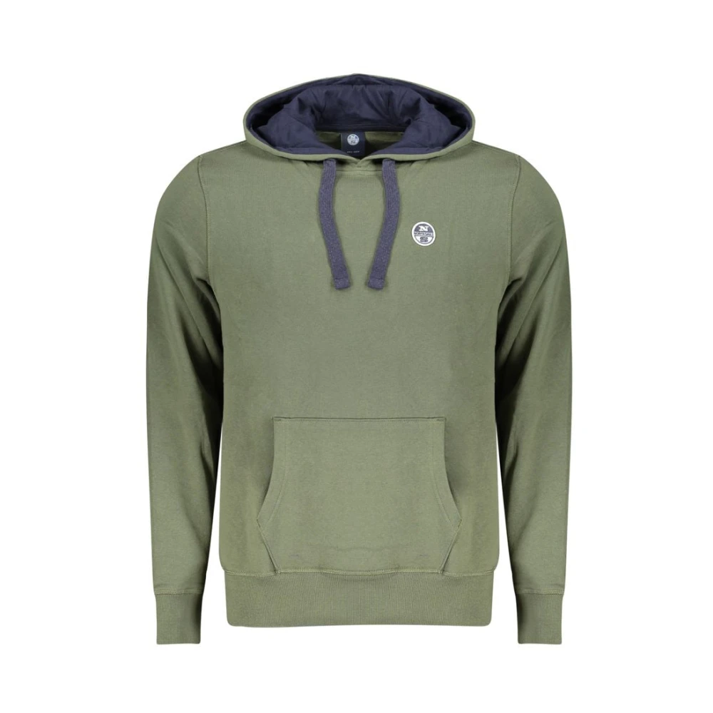 North Sails Men's Green Hooded Sweatshirt With Applique Logo