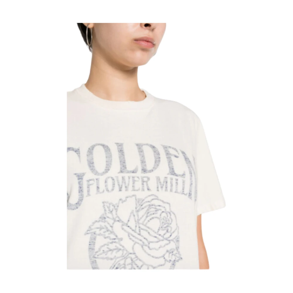 Golden Goose Vintage Effect T-Shirt White Dames