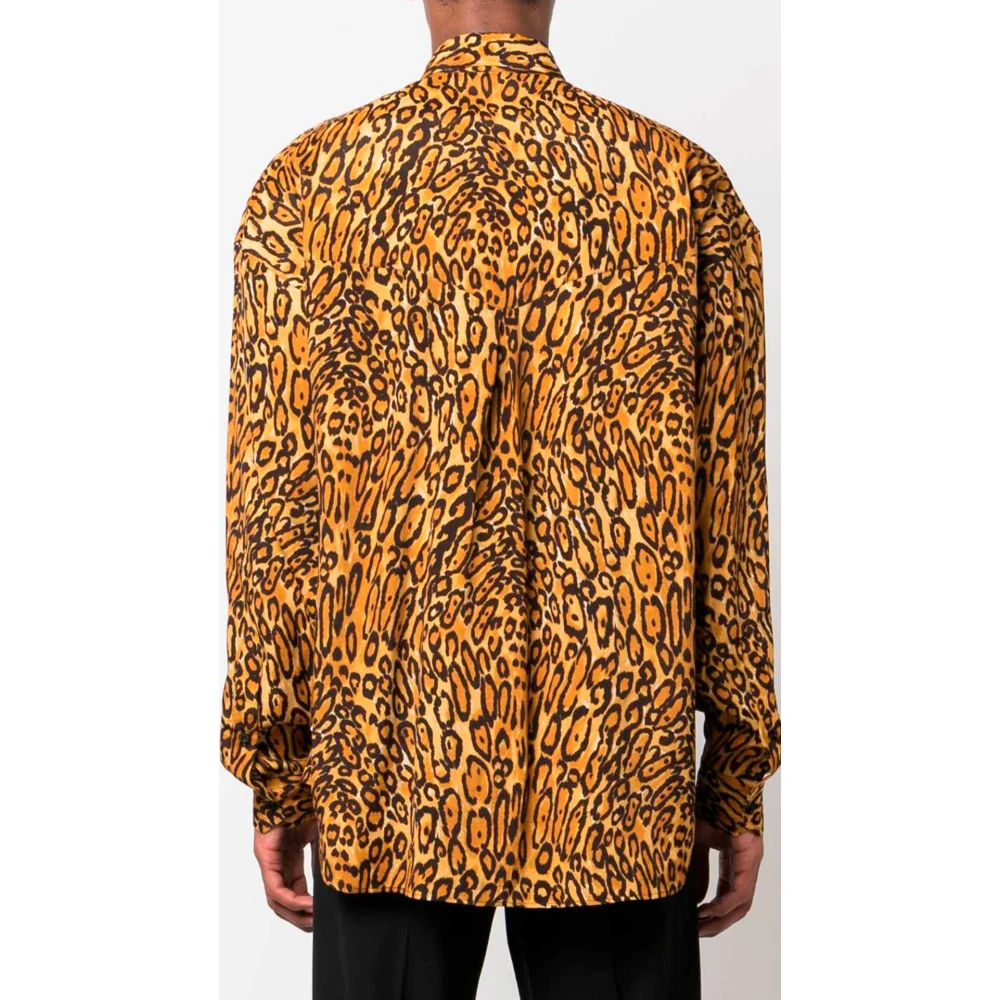 Moschino Luipaardprint Klassiek Overhemd Brown Heren
