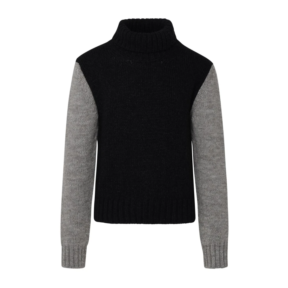 Dolce & Gabbana Geribbelde tweekleurige alpaca trui Gray Heren