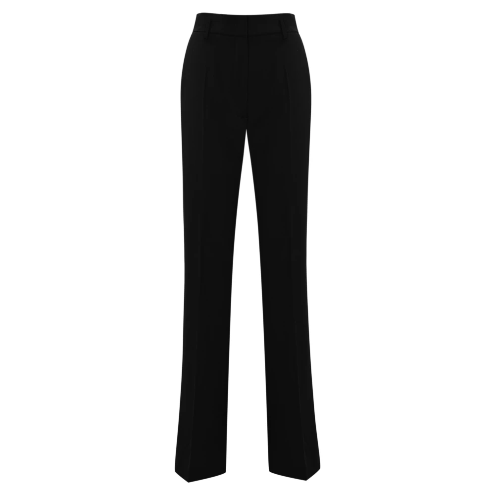 Max Mara Studio Hoge taille zwarte broek Wijd uitlopende pasvorm Black Dames