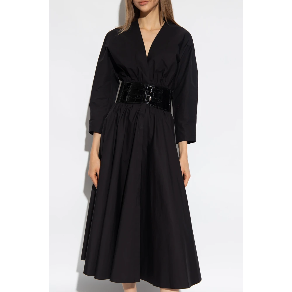 Alaïa Jurk met elastische tailleband Black Dames