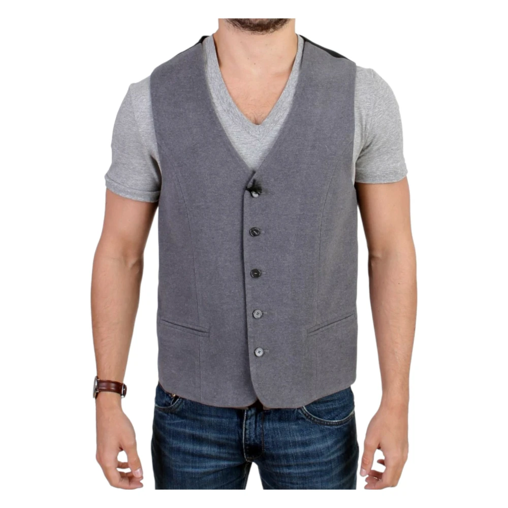 Costume National Men's Gray Waistcoats, M, Casual Vest