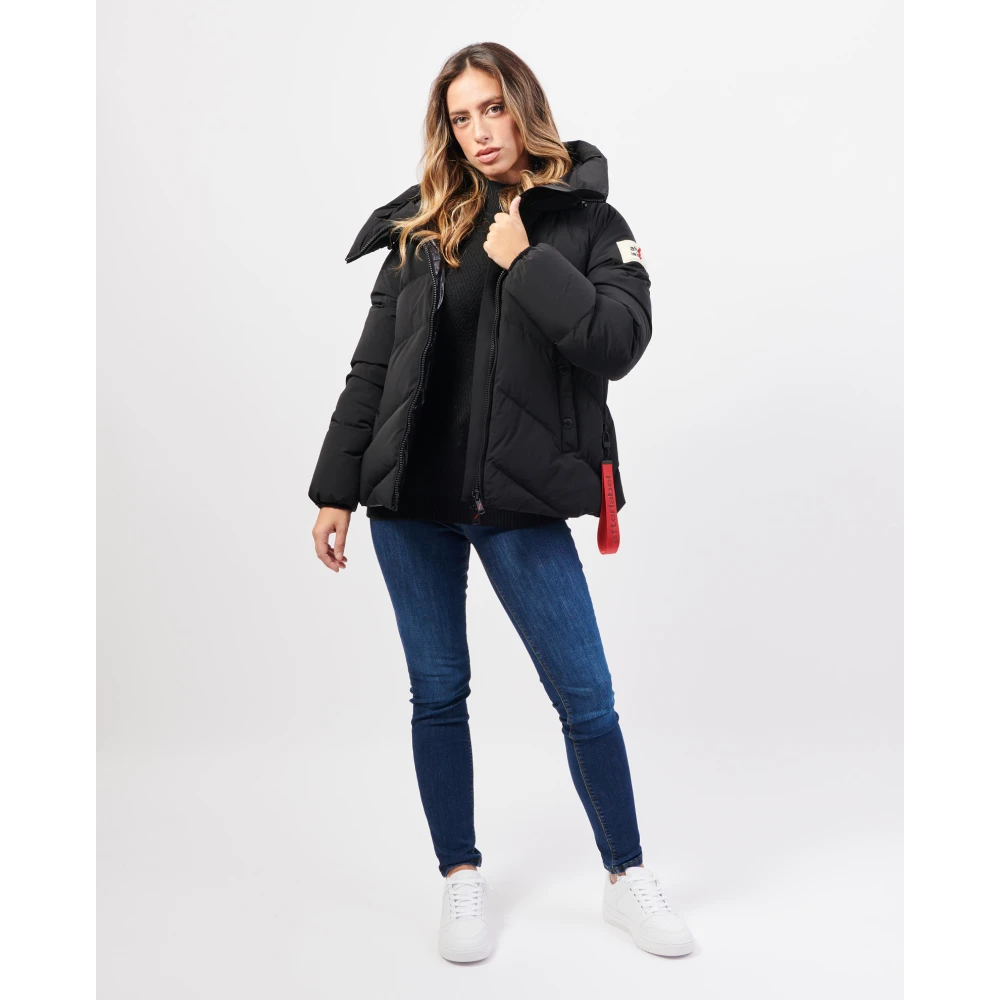Afterlabel Korte winterjas voor dames met capuchon Black Dames